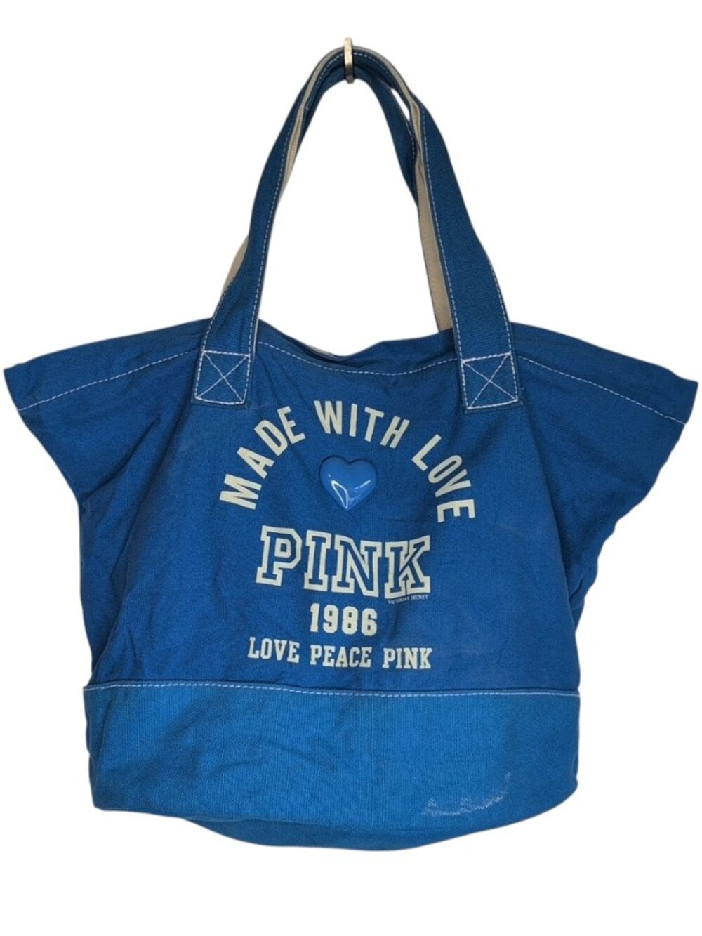 Blue Victoria's Secret PINK Roomy Canvas Tote Bag